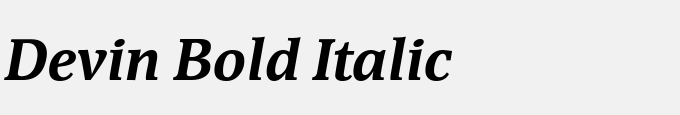 Devin Bold Italic