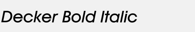 Decker Bold Italic