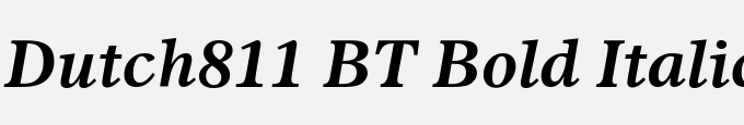 Dutch811 BT Bold Italic