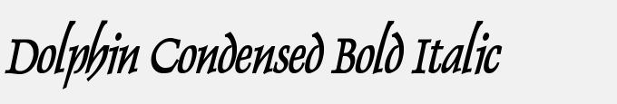 Dolphin Condensed Bold Italic
