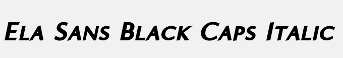 Ela Sans Black Caps Italic PDF