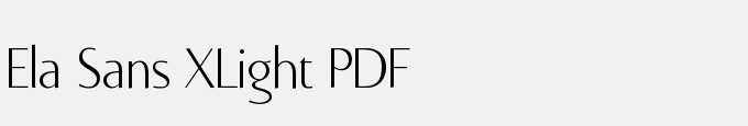 Ela Sans XLight PDF