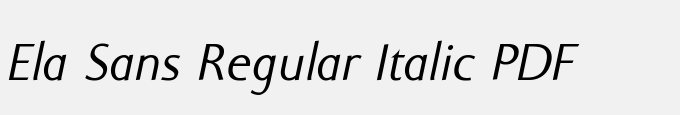 Ela Sans Regular Italic PDF