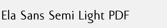 Ela Sans Semi Light PDF