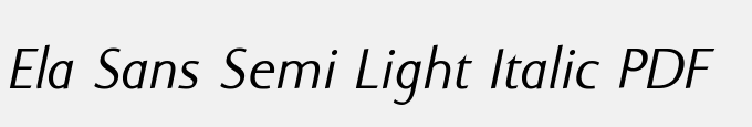 Ela Sans Semi Light Italic PDF