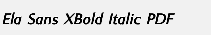 Ela Sans XBold Italic PDF