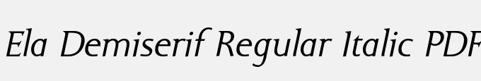 Ela Demiserif Regular Italic PDF