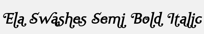 Ela Swashes Semi Bold Italic PDF