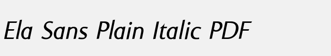 Ela Sans Plain Italic PDF