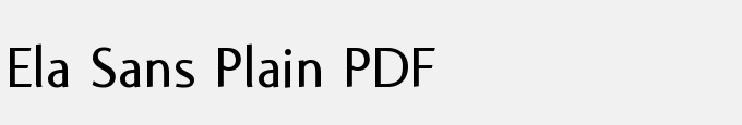 Ela Sans Plain PDF