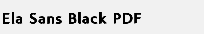 Ela Sans Black PDF