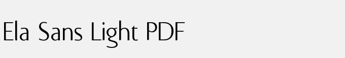 Ela Sans Light PDF