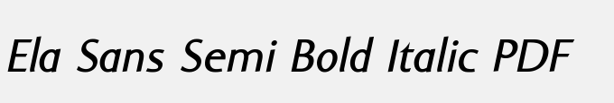 Ela Sans Semi Bold Italic PDF