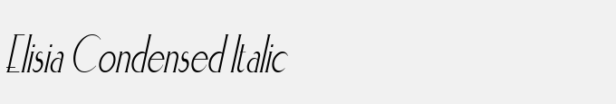 Elisia Condensed Italic
