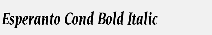 Esperanto Cond Bold Italic