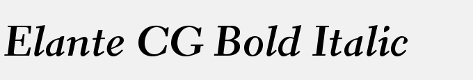 Elante CG Bold Italic
