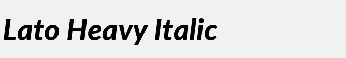 Lato Heavy Italic