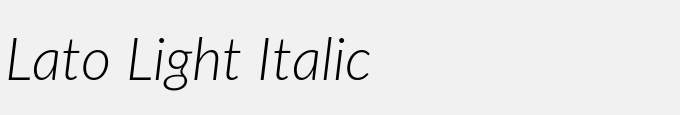 Lato Light Italic