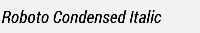 Roboto Condensed Italic