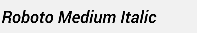 Roboto Medium Italic