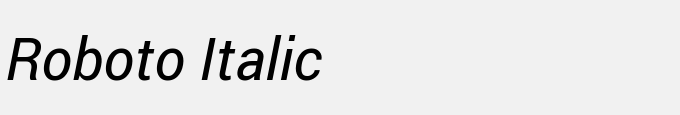 Roboto Italic