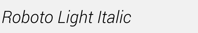 Roboto Light Italic
