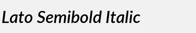 Lato Semibold Italic
