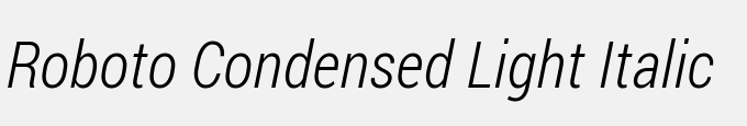 Roboto Condensed Light Italic