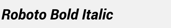 Roboto Bold Italic