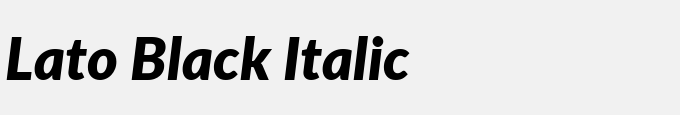 Lato Black Italic