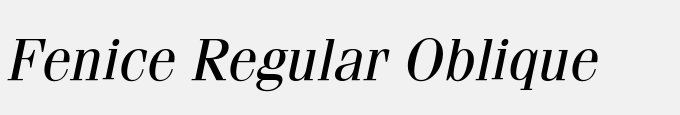 Fenice Regular Oblique