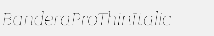 Bandera Pro Thin Italic