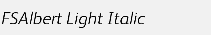 FSAlbert Light Italic