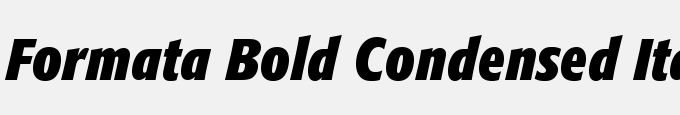 Formata Bold Condensed Italic