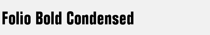 Folio Bold Condensed