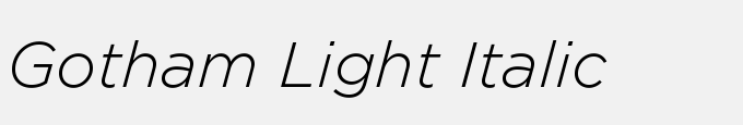 Gotham Light Italic