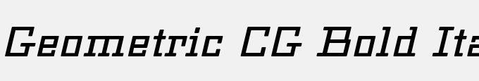 Geometric CG Bold Italic