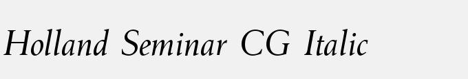 Holland Seminar CG Italic