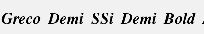 Greco Demi SSi Demi Bold Italic