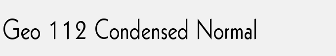 Geo 112 Condensed Normal
