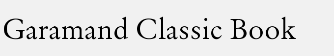 Garamand Classic Book