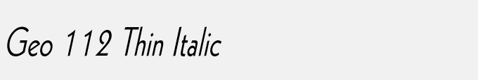 Geo 112 Thin Italic