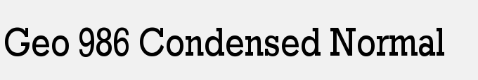 Geo 986 Condensed Normal