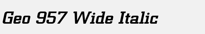 Geo 957 Wide Italic