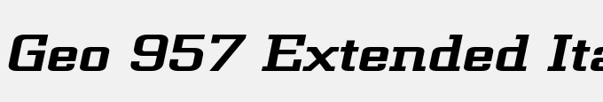 Geo 957 Extended Italic