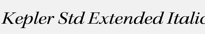Kepler Std Extended Italic Subhead