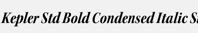 Kepler Std Bold Condensed Italic Subhead
