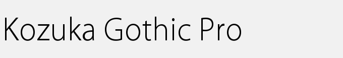 Kozuka Gothic Pro L
