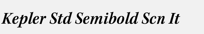 Kepler Std Semibold Semicondensed Italic