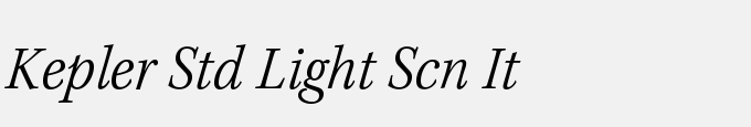 Kepler Std Light Semicondensed Italic